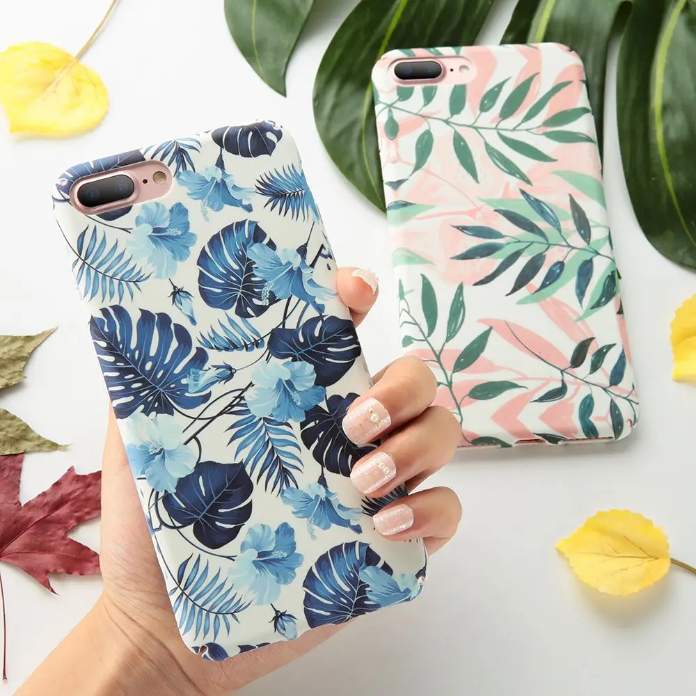 

KISSCASE For iPhone 7 8 Plus X Smooth Touch Hard PC Cover For iPhone 6 6S Cute Flower Pattern Case Phone Coque Cases Capinhas