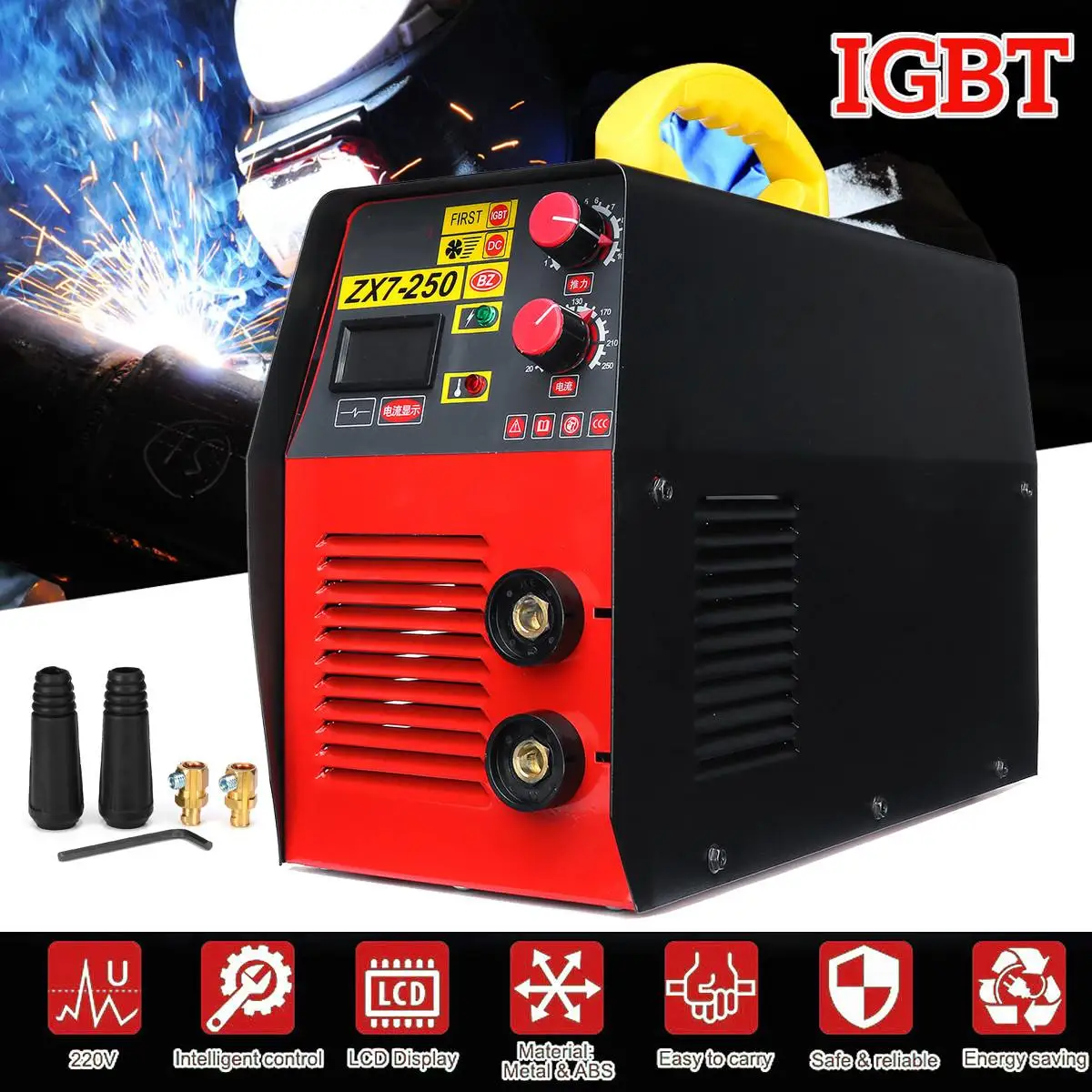

Dual Voltage 130V-460V Adjustable 10-250A IGBT Inverter Arc Welding Machine Mini Electric Digital Welders Inverter Machine Tool