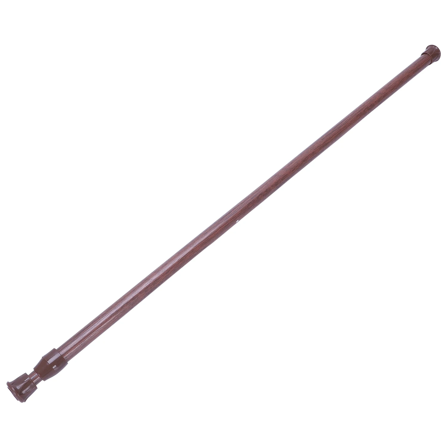 

Promotion! High Carbon Steel Extendable Telescopic Spring Loaded Net Voile Tension Curtain Rail Pole Rods,55~90Cm,Wood color