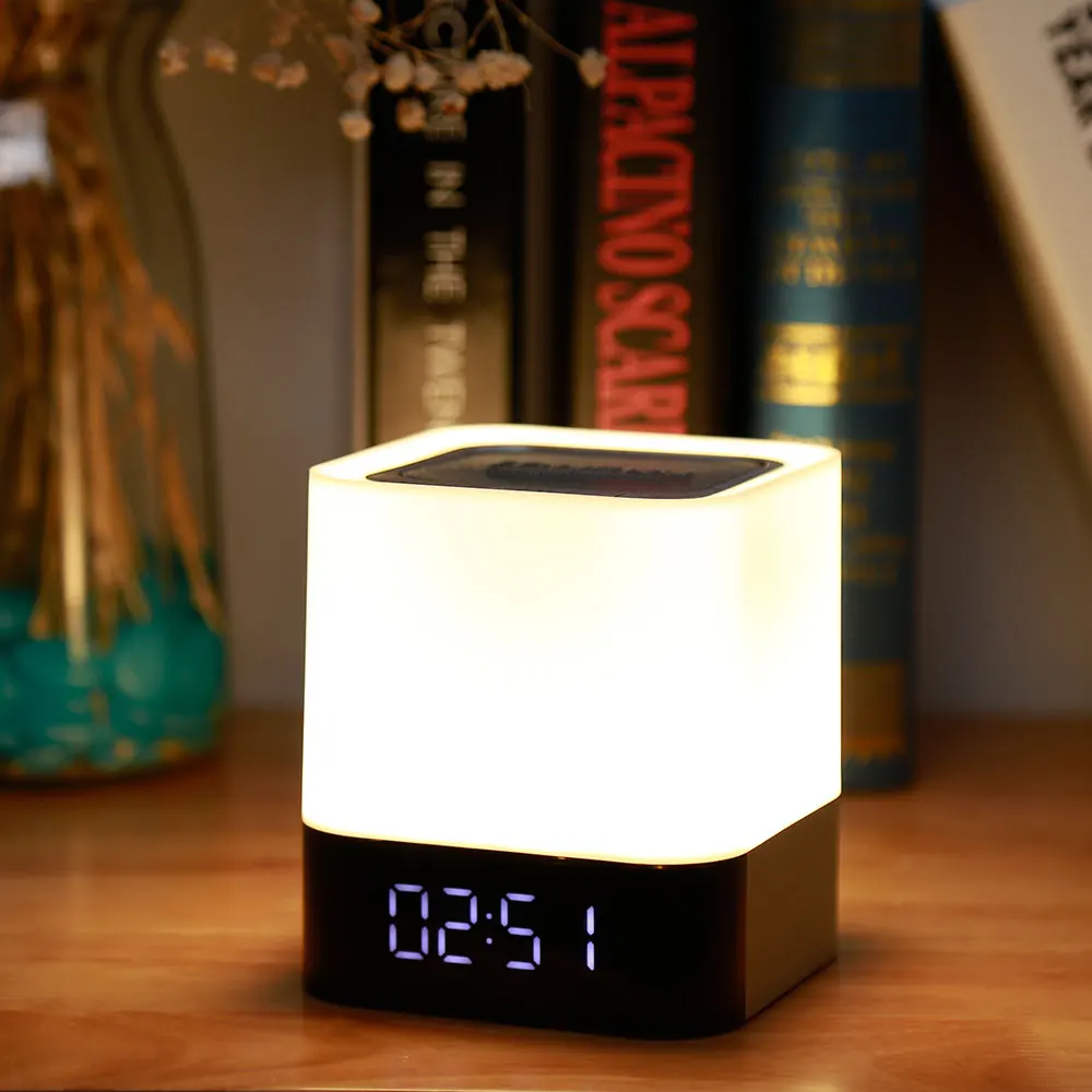 MUSKY DY28 Alarm Clock Wireless Bluetooth 4.0 Portable Speaker Two channels external AUX audio input LED Colorful Night Lamp MUSKY DY28 Alarm Clock Wireless Bluetooth 4.0 Portable Speaker Two channels external AUX audio input LED Colorful Night Lamp