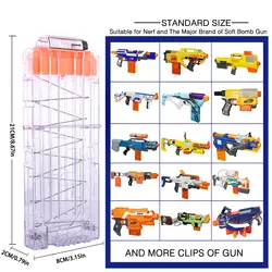 12-пули Журнал Клип Тактический пуля клип аксессуары для пейнтбола для nerf-прозрачный + оранжевый Push Топ