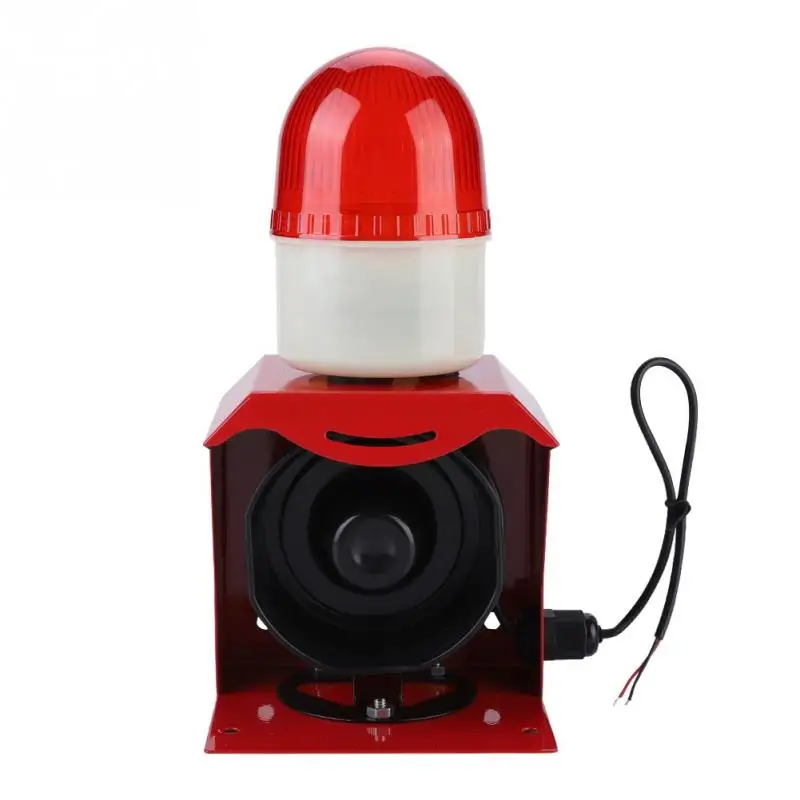 110dB 10W Audible and Visual Horn Siren Sound Alarm System Red LED
