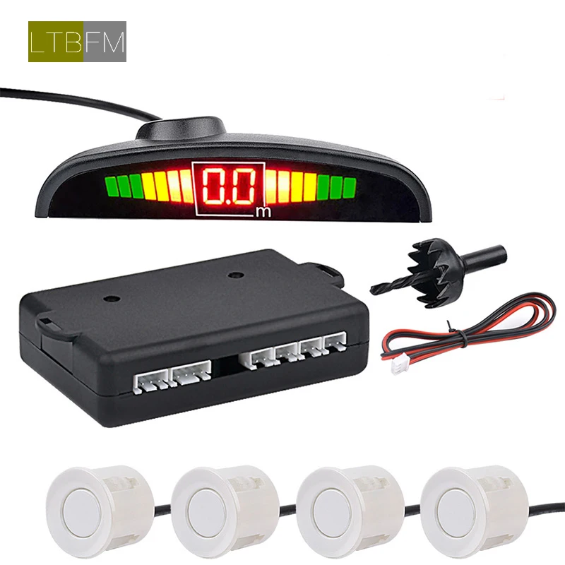 

LTBFM Car Auto Led Parking Sensor Parktronic Display 4 Sensors Reverse Backup Parking Radar Monitor Detector System Display