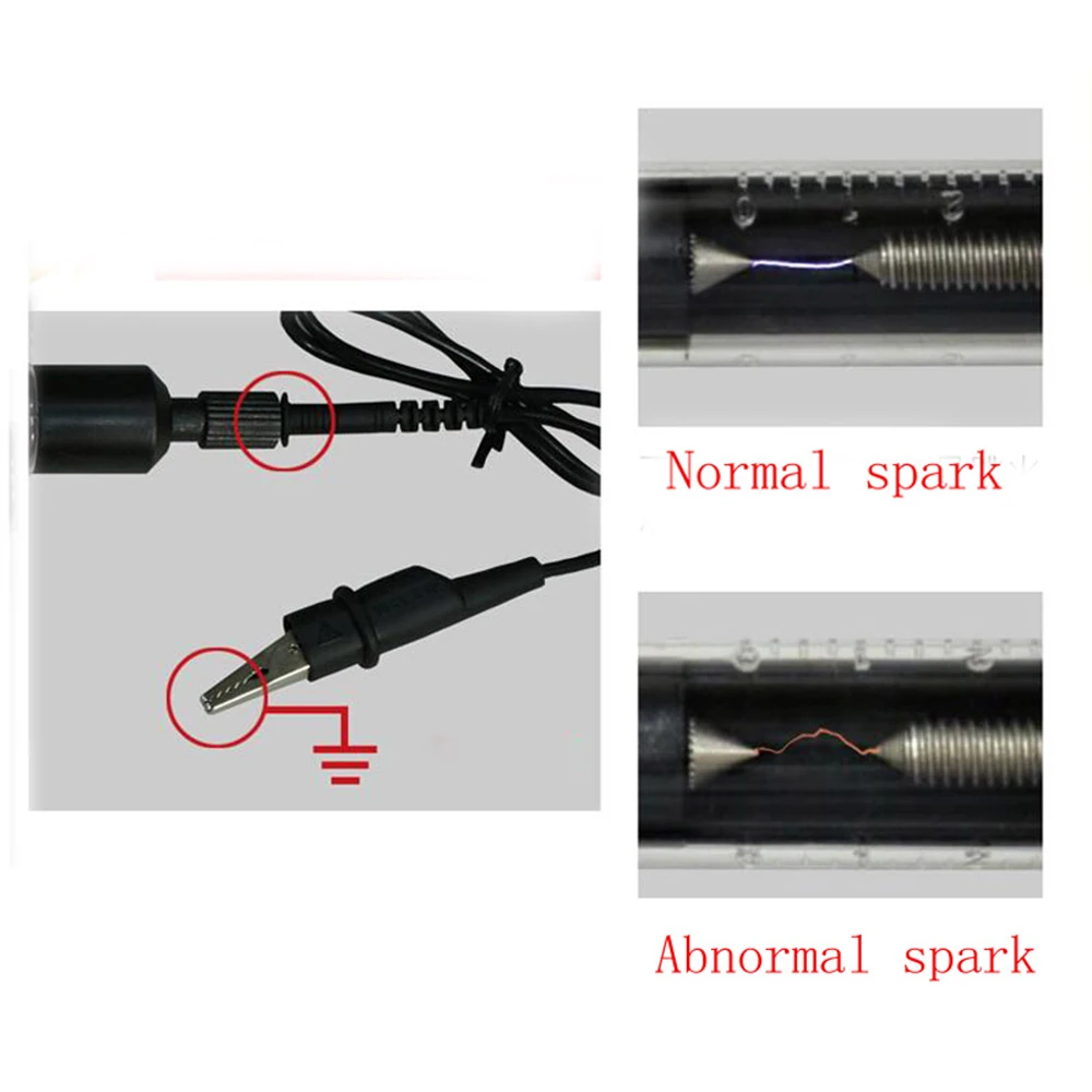 Spark Plug Tester Adjustable Car Spark Plug Tester Ignition Wires Coils Diagnostic Tool