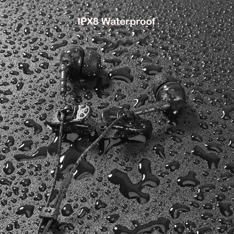 ALLOYSEED MP3 IPX8 водонепроницаемые наушники вкладыши Hifi для плавания спортивные Inear