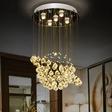globe shape Crystal Chandelier Round Crystal Lamp Modern Crystal Light Fixture Hanging Lustres Luminaire Home Lamps 110-220V luxury diamond led chandelier crystal lamp modern crystal light fixture circle hanging lustres led decorate luminaire home light