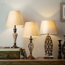 Американский светодиодный настольный светильник, деревянная настольная лампа для гостиной, спальни, прикроватный светодиодный светильник, Настольный светильник, интерьерные украшения