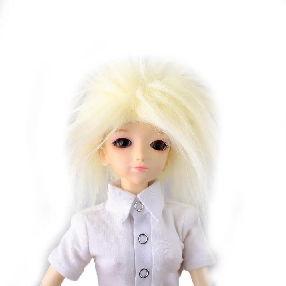 

[wamami] New Hot Light Yellow Wool Short Wig Hair MSD DOD DZ 1/4 BJD Dollfie 7-8"