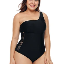 Летний женский сексуальный купальник размера плюс, цельный беспроводной черный купальник, бикини, купальный костюм