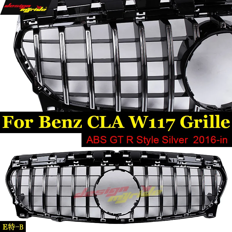 Грили для Mercedes CLA W117 C117 X117 грили гриля в стиле GTS ABS Silver CLA180 CLA200 CLA250 прямая замена 14