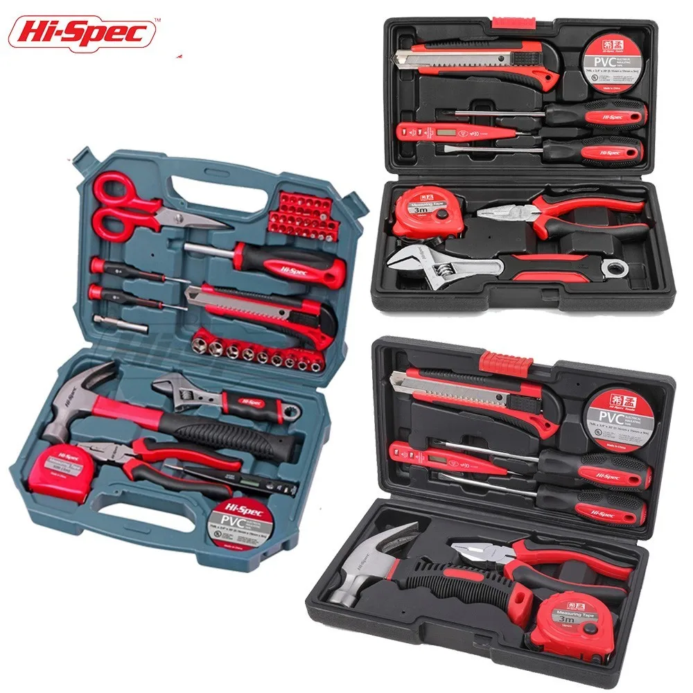 

Hi-Spec Hand Tool Set DIY Household Tool Set Home Repair Tool Set Hand Tools with Socket Torque Wrench Spanner Screwdriver Knife