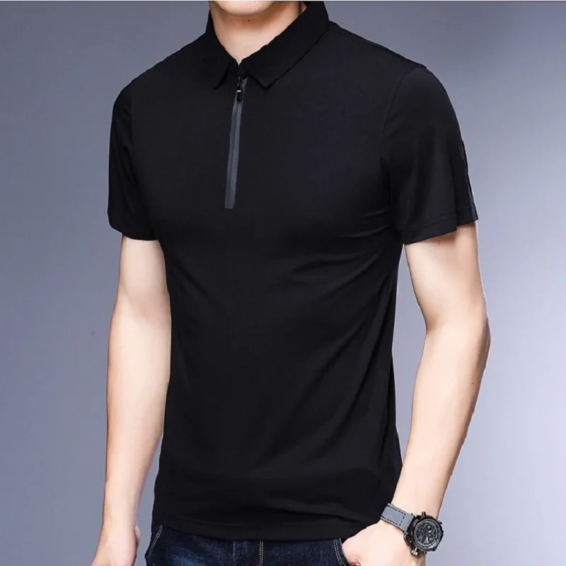 full zip up polo shirt