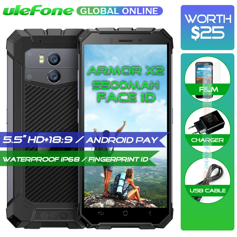 Ulefone Armor X2 IP68 Waterproof shockproof Smartphone 5.5\