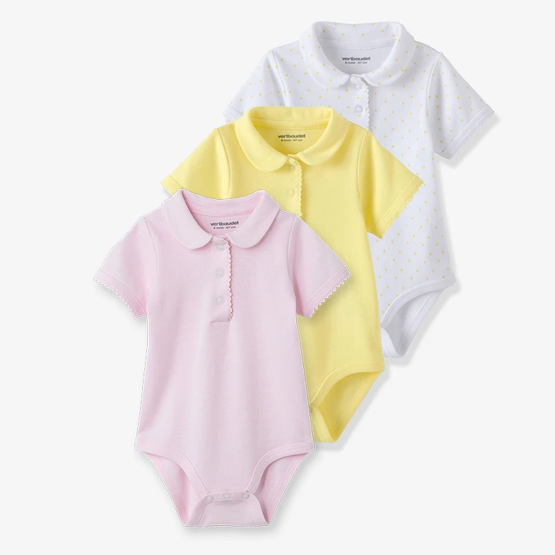 Франция хлопка для маленьких мальчиков комбинезон в клетку Детская рубашка комбинезоны с коротким рукавом костюм для новорожденных