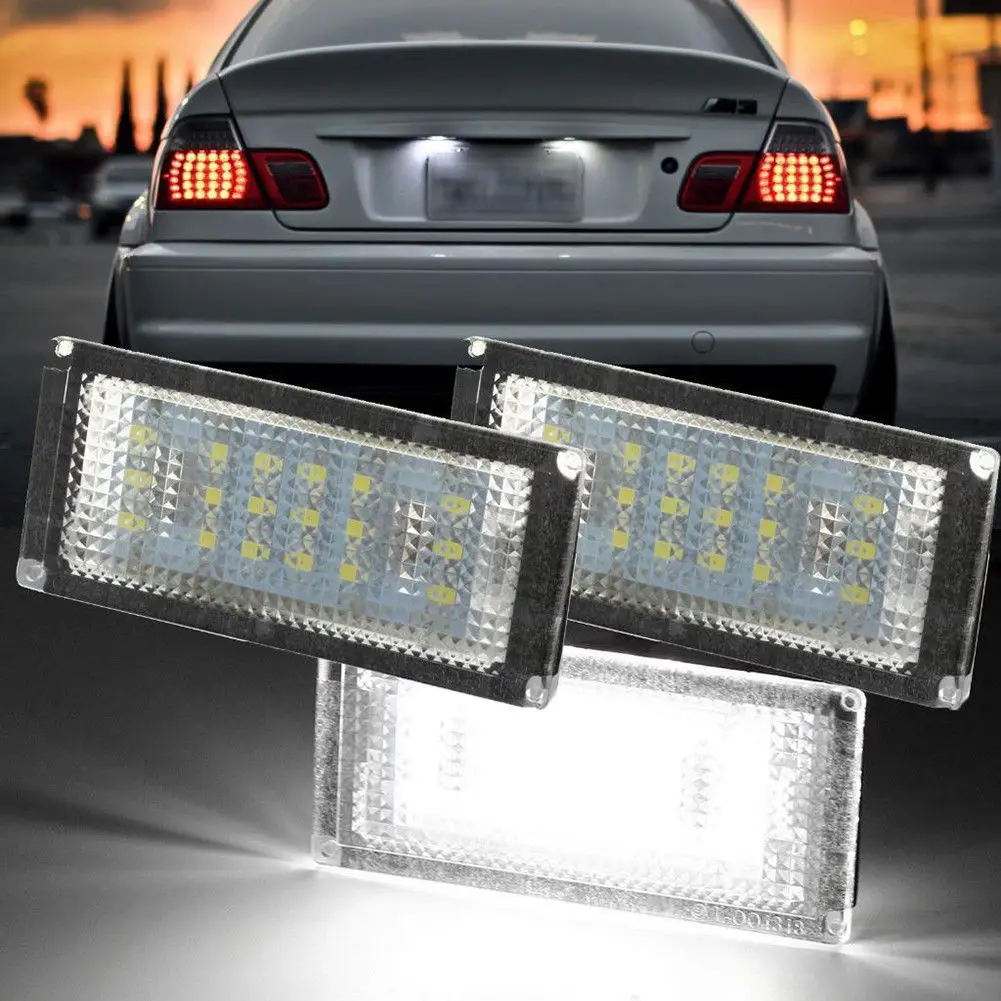2шт без ошибок белый 18 светодиодный s Автомобильный задний номер номерного знака свет 3528-SMD светодиодный чипы лампа для BMW 3 серии E46 2004-2006