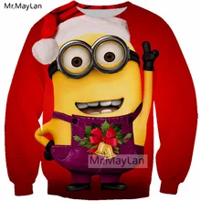  Christmas Sweatshirts 3D Print Cartoon Despicable Me Cute Minions Men/Women Kawaii Streetwear Coat Girls Red Clothes Outfits