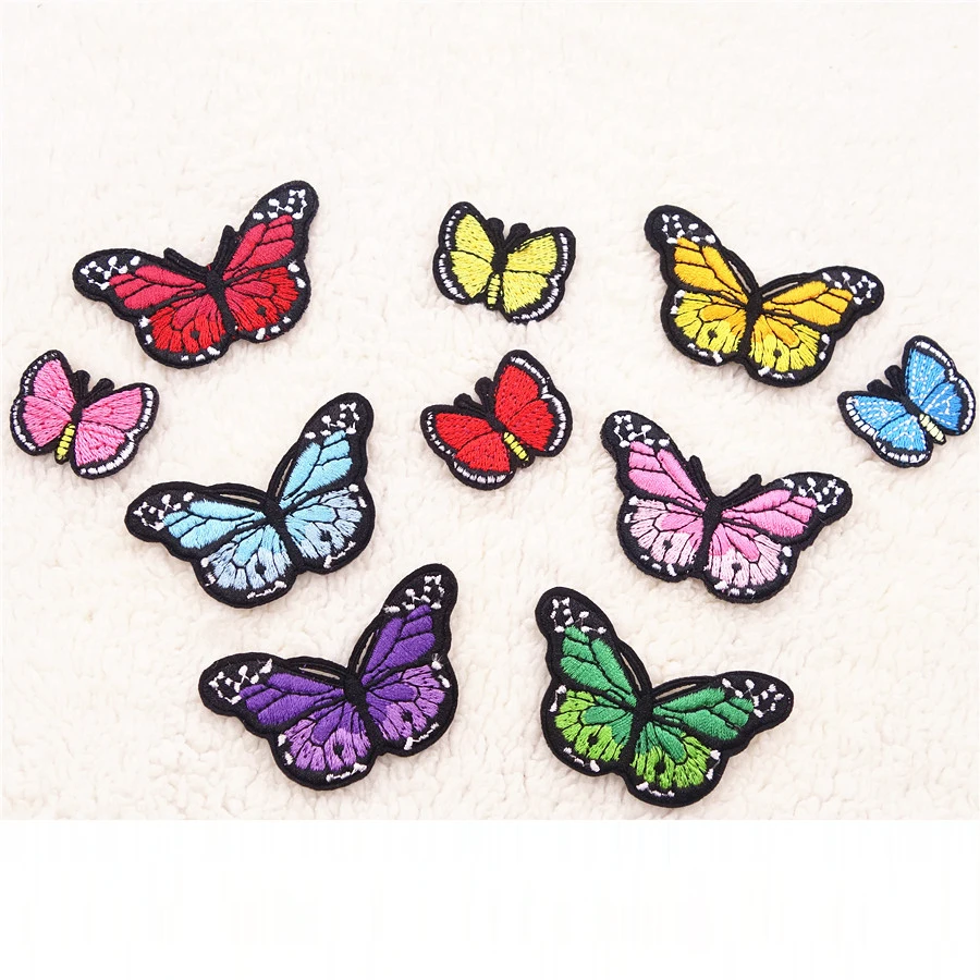 

DIY 10pcs Butterfly Patches Embroidery Iron On Badge Fabric Clothing Lovely Ornaments Decorative