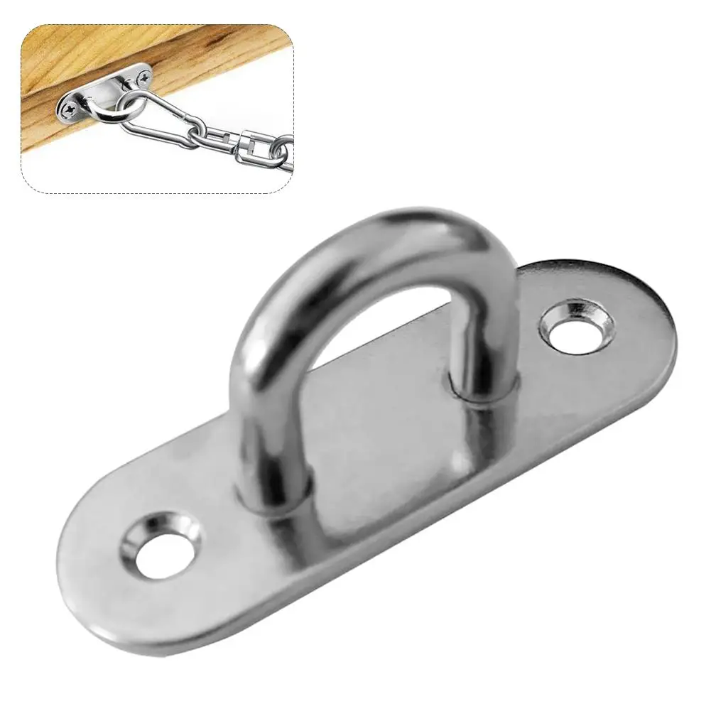 Stainless Steel Oblong Plate Staple Ring Hook Loop Ushaped Design