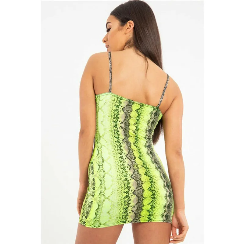 snakeskin tight dress