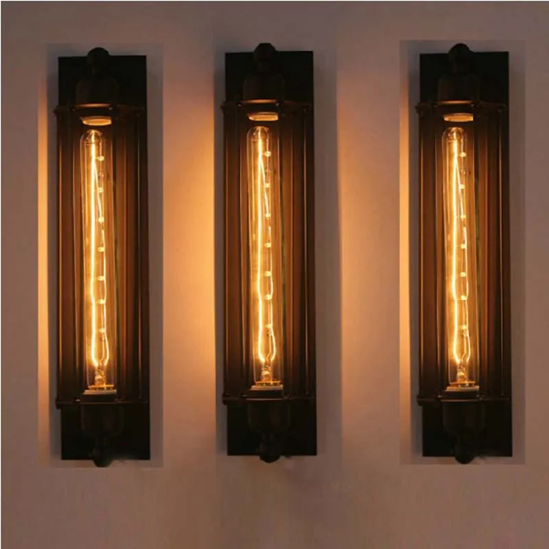 

Vintage Industrial Wall Lamp Iron loft Wall Sconces American living Room Hall Aisle Bedroom Lamp Creative Flute Wall Lights