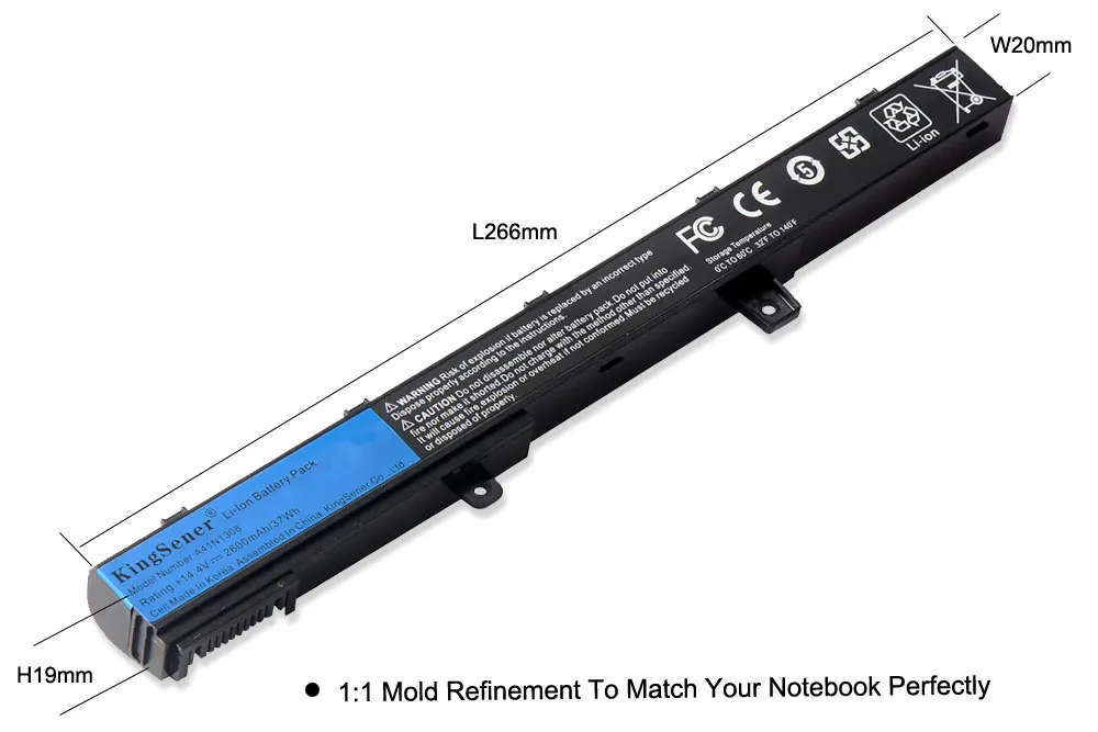 KingSener A31N1319 A41N1308 X551M A31LJ91 Батарея для ASUS X451CA X451 X551 X451C X451M X551C X551CA F451C F551M 0B110-00250100