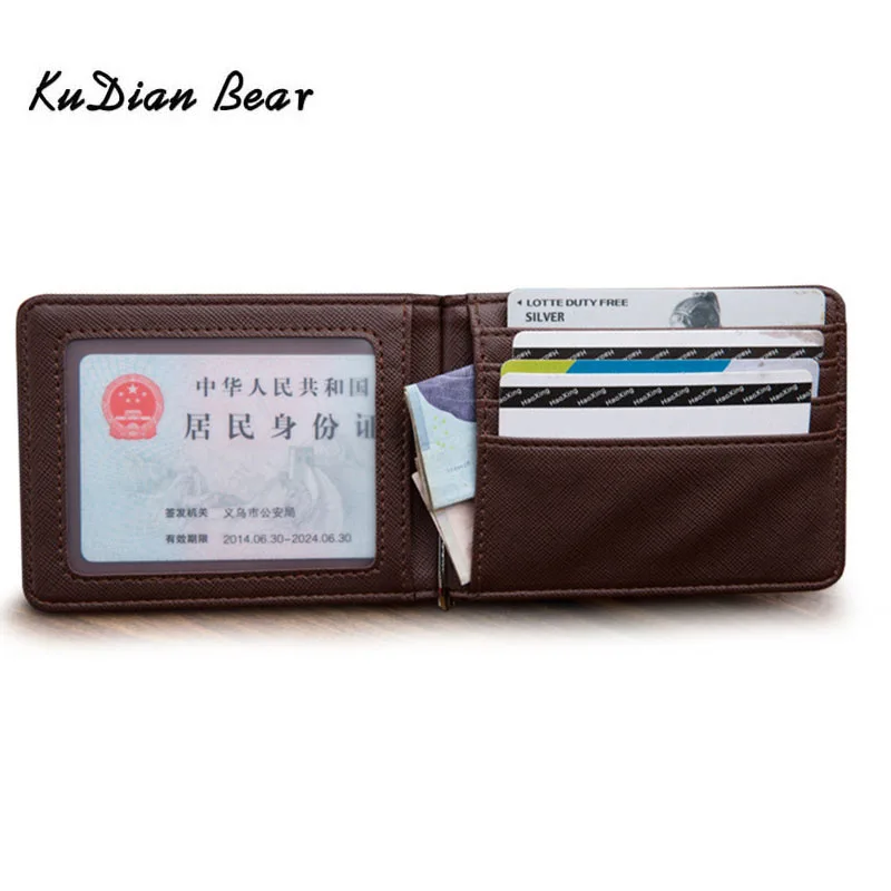 

KUDIAN BEAR Men Money Clip Metal Designer Card Organizer Designer Men Wallets Billfold Clamp for Money BID257 PM49