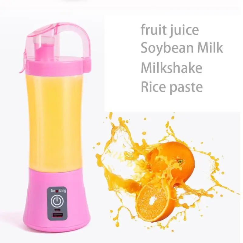 

380ml 2 Blade USB Electric Fruit Juicer Handheld Vegetable Juice Maker Blender Rechargeable Juice Making Cup With Charging Cable