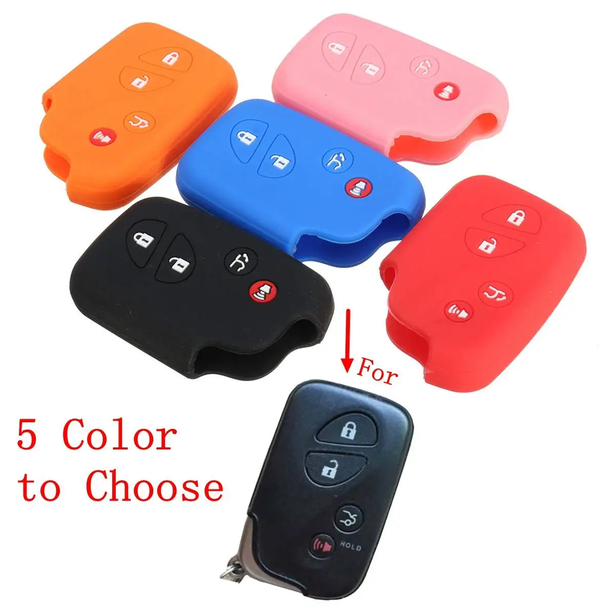 

4 Buttons Silicone Car Key Case Cover Key Shell Fob Holder Protector for Lexus IS250 IS350 IS F LX570 GS430 RX350
