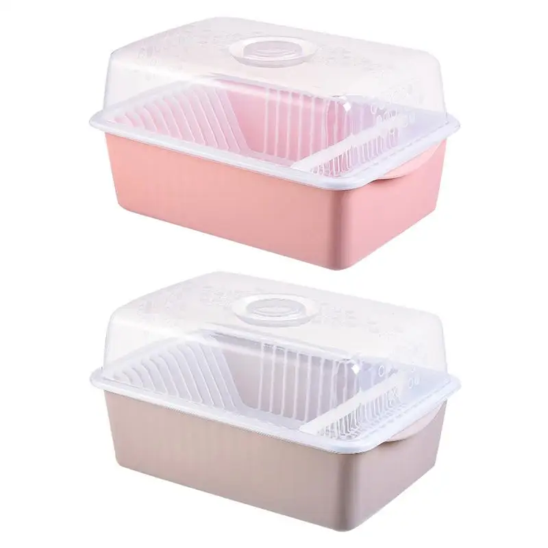

Dish Racks With Lid Utensils Flatware Holder Plastic Cupboard Tableware Cutlery Storage Box Kitchen Bar Supplies