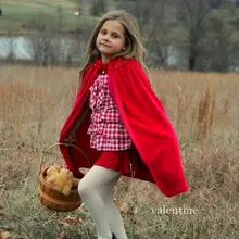 С капюшоном Принцесса Белоснежка Красная Шапочка вдохновил костюм мягкая накидка для маленьких девочек 3-6 лет Наряжаться