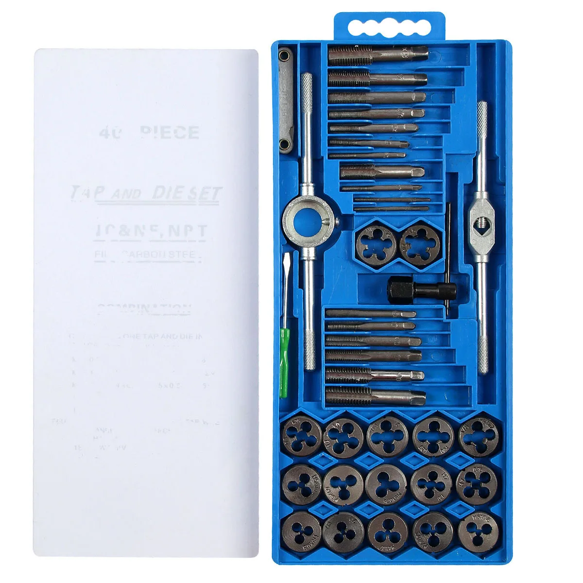 

40pcs Tap Die Set M3-M12 Screw Thread Metric Taps Wrench Dies DIY Kit Wrench Screw Threading Hand Tools Alloy Metal With Bag