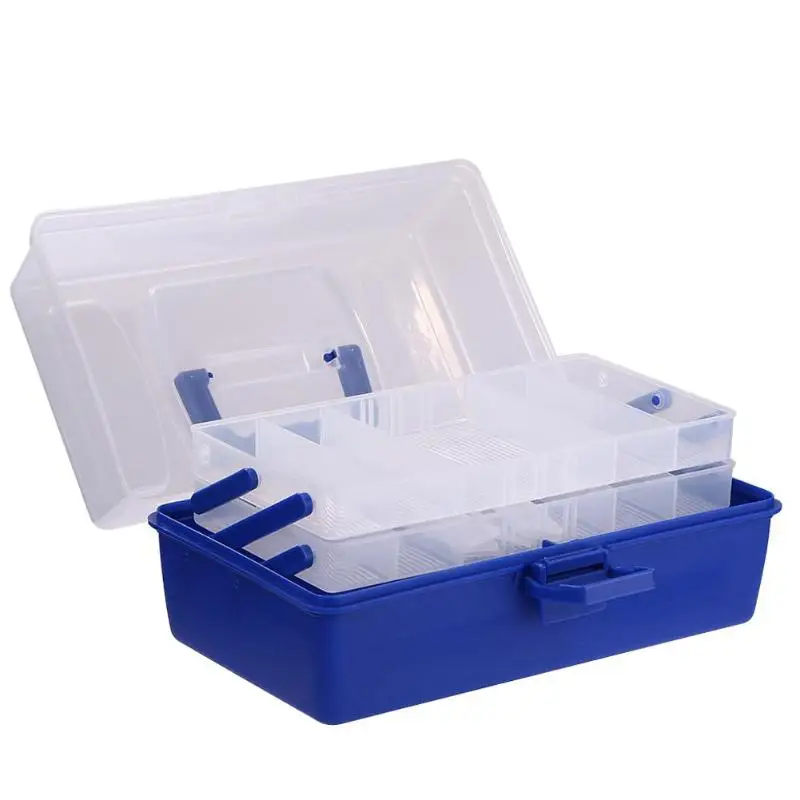 

Waterproof Multi 2+1 Layer Fishing Tackle Box Fly Fishing Storage Case Portable Fishing Gear Storage Box Strong