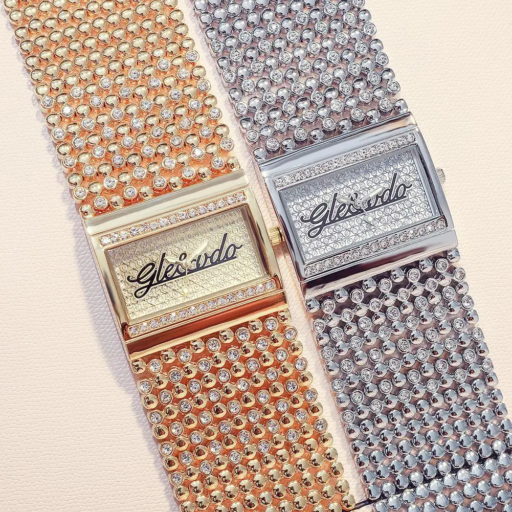 GLE& VDO, женские наручные часы с металлическим ремешком, кварцевые аналоговые повседневные часы, простые Изысканные часы(без цепочки