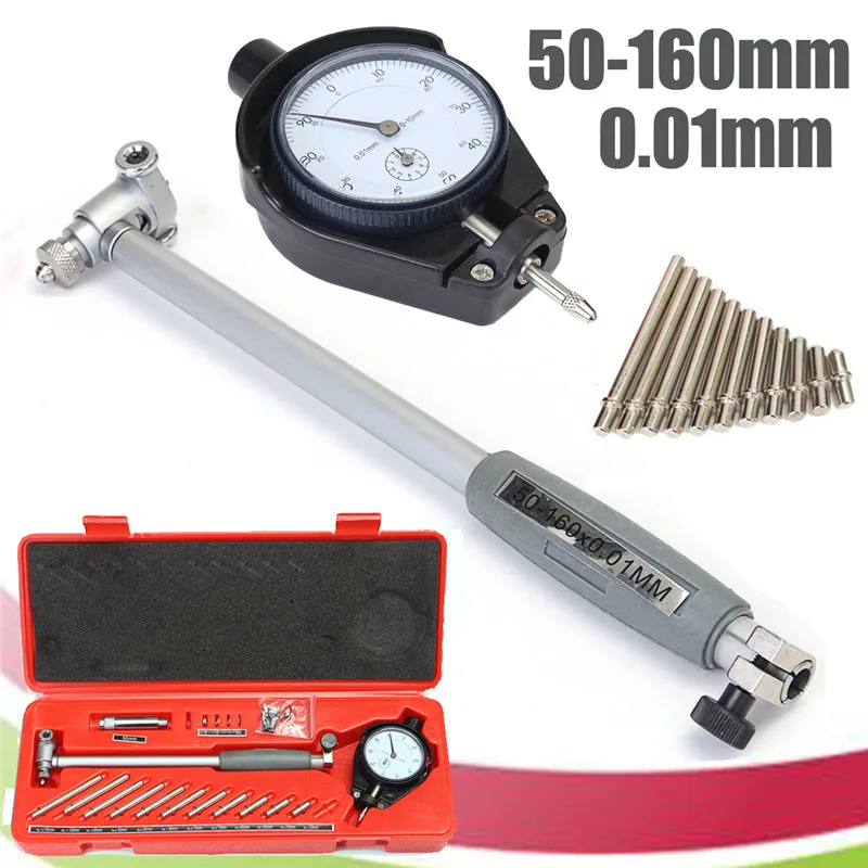 

50-160MM 0.01mm Dial Bore Gauge Indicator Diameter Indicators Precision Engine Cylinder Measuring Test Kit Tool Meter