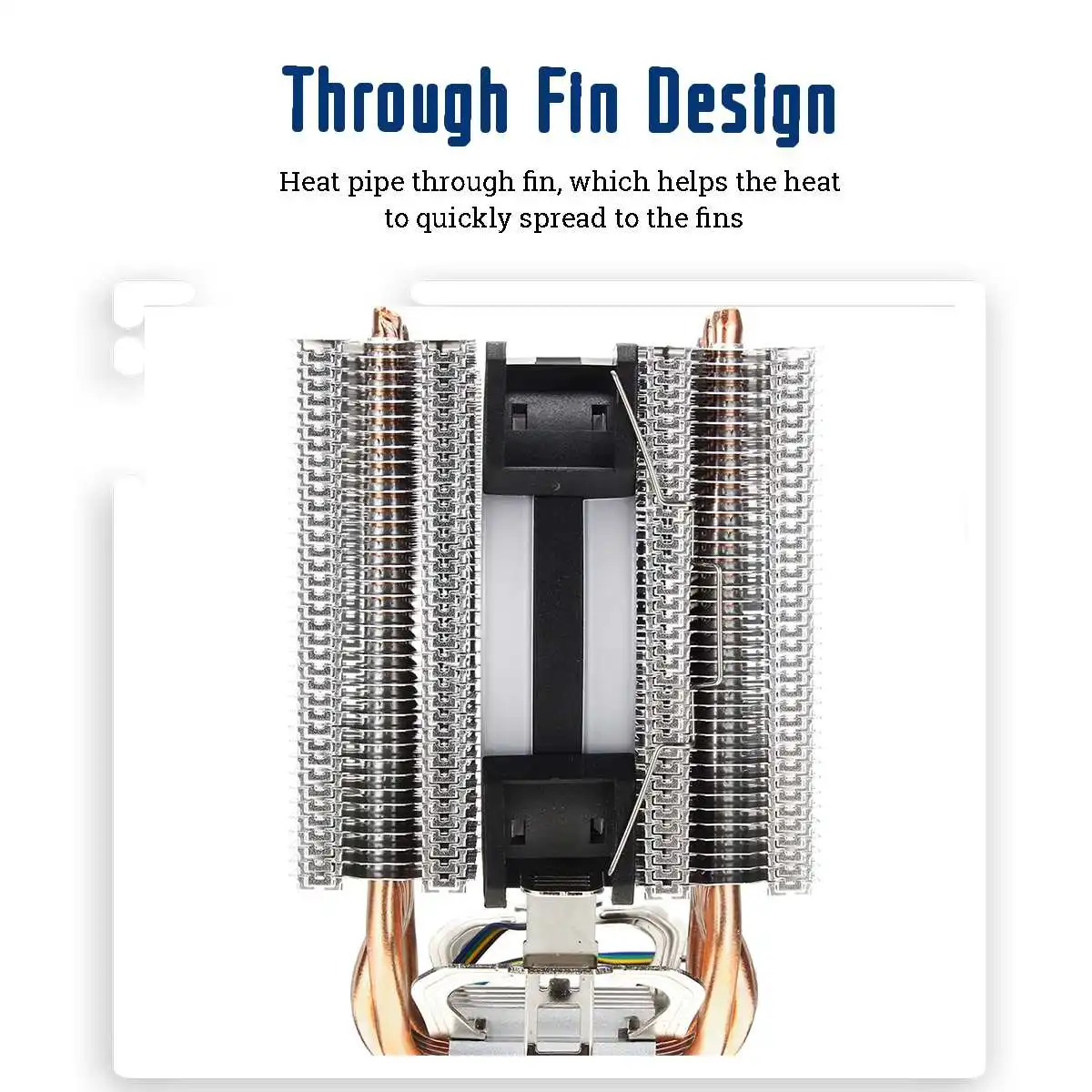 Comprar 6 de tubería de calor enfriador de CPU RGB LED ventilador 4pin ventilador de CPU disipador de calor para refrigeración tranquilo para Intel 775 1150 1151 1155 1156 1366 para AMD todo
