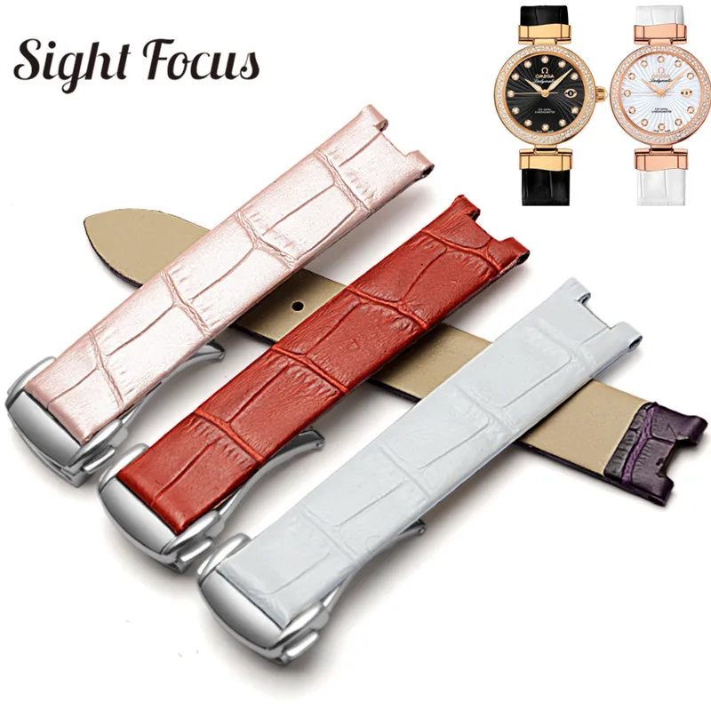 16x8mm Women Watch Strap Calf Skin Leather Watch Band for Omega Watch de Ville Ladies Watch