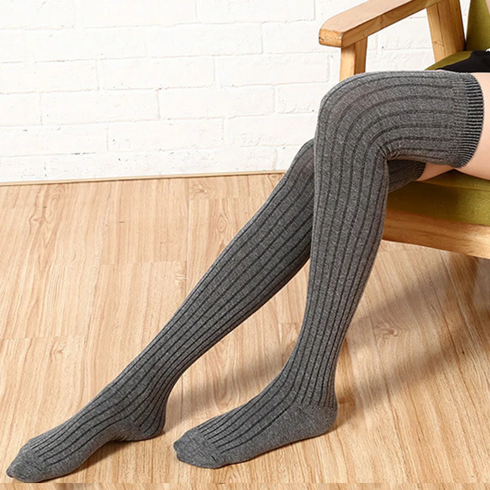 Womens Over Knee Long Stockings 55Cm Winter Knee High Thigh Knitting