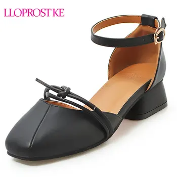 

Lloprost ke New Women Casual Thick Heel Sandals Summer Solid Color Close Toe Ankle Strap Med Heel Ladies Platform Shoes D974