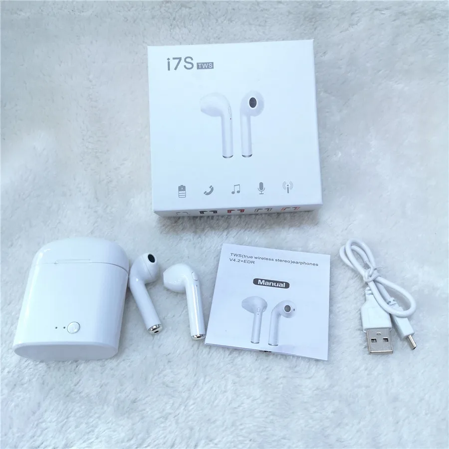 

I7 i7s tws Bluetooth Earphone Earbuds wireless headphone With Mic For iphone x 8 7 for Android xiaomi huawei with charging box