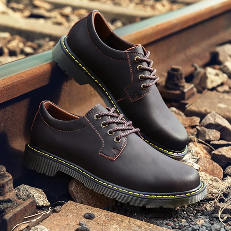 38 Trabalho Homens Dos Das brown Neve Martin Couro Alta dark Black Tamanho Outono Shoesmen E Baixo Homem 47 Brown Inverno Sapatos Qualidade Botas De Top qtEHxwnT