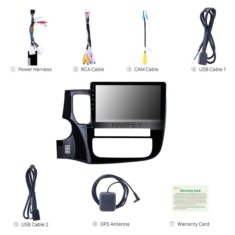 Harfey Bluetooth радио GPS Навигация стерео для Mitsubishi OUTLANDER 2014 2017 10 1 &quotAndroid 9 USB SWC 3G WIFI