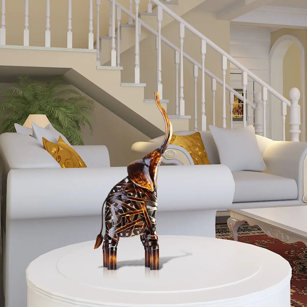 Tooarts Metal Weaving Elephant Figurine Iron Figurine Home Decor Animal CraftGift For Home Office home decoration accessories Tooarts Metal Weaving Elephant Figurine Iron Figurine Home Decor Animal CraftGift For Home Office home decoration accessories