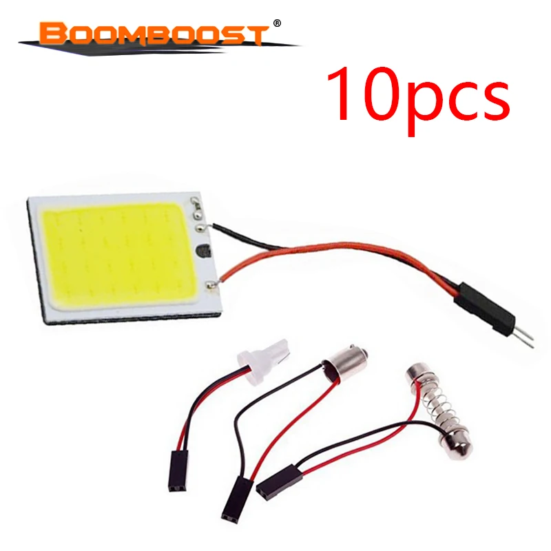 10 шт. Белый cob 12 В 3 Вт 24 SMD автомобильный Стайлинг лампа для чтения светодиодная