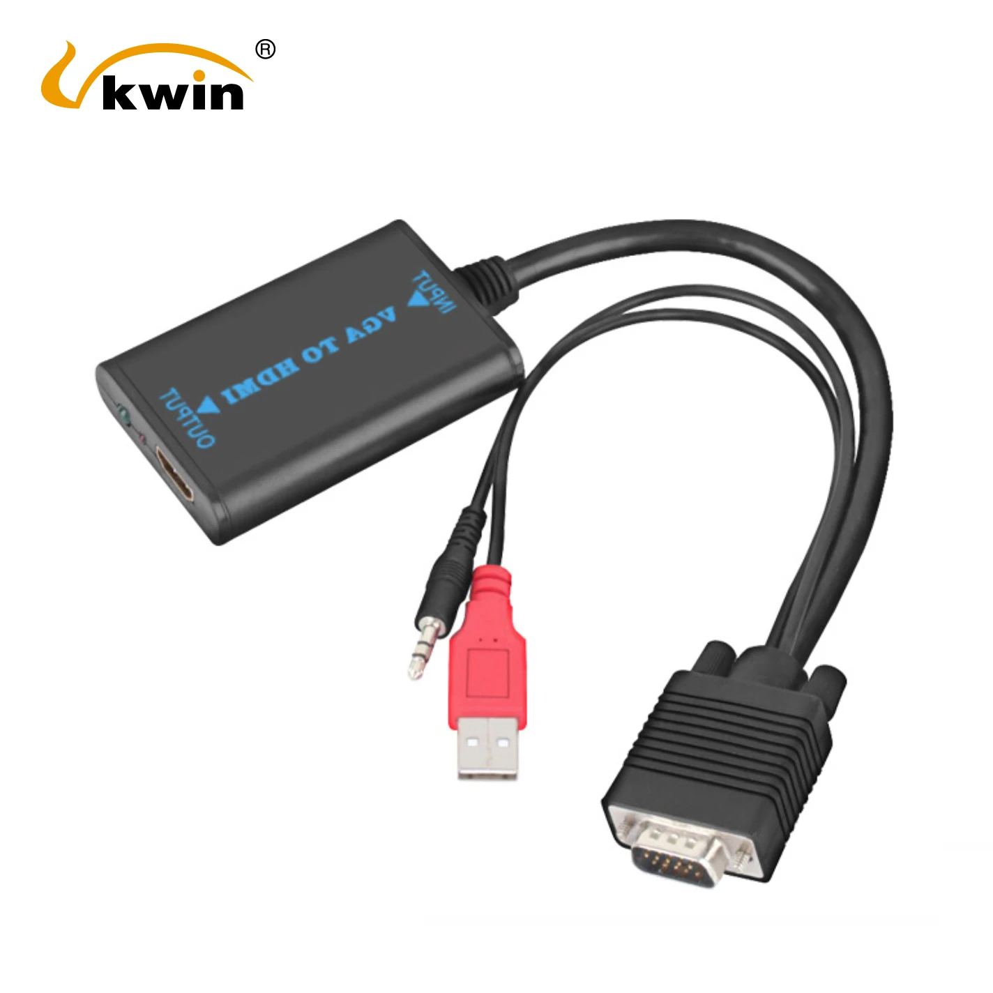 Кабель-адаптер VKWIN VGA-HDMI с аудио и USB-разъемом 1080P | Компьютеры офис