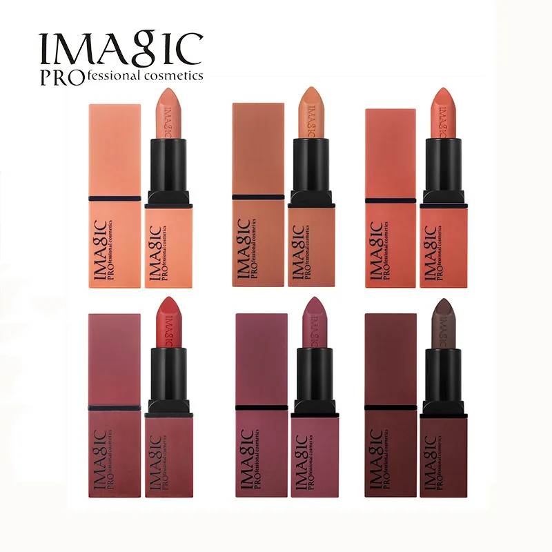 

IMAGIC Hot Style 6 Color Matte Lips Make Up Brand Pigment Long Lasting Red Waterproof Lipsticks Coametics