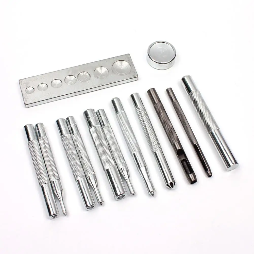 

Adeeing 11pcs Punch Tool Snap Rivet Setter Base Kit For Diy Leather Craft Tools