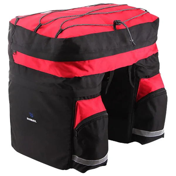 Discount ROSWHEEL 14950 60L MTB Bicycle Bag Back Seat Double Side Bags with Rain Cover Light Reflective Tape Bike Bag Cycling Bag 5