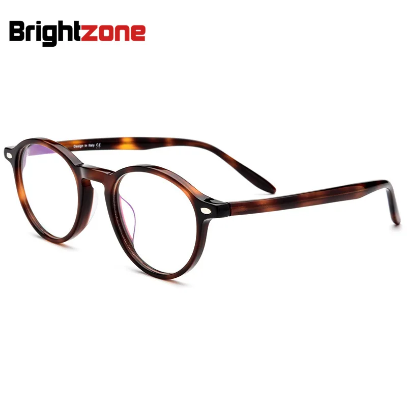 

European American Newest Wide Acetate Rull Rim Unique Bridge Design Oval Round Sight Glasses Women Eyeglasses For Men Ochelari