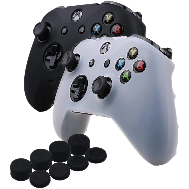Силиконовый чехол для Microsoft Xbox One X & S контроллер 2 (черный и белый) с Pro Thumb Grips