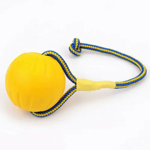 

7/9CM Pet Dog Training Chew Toy Indestructible Solid Rubber Ball Play Fetch Bite Carrier Rope Bite Resistant sale